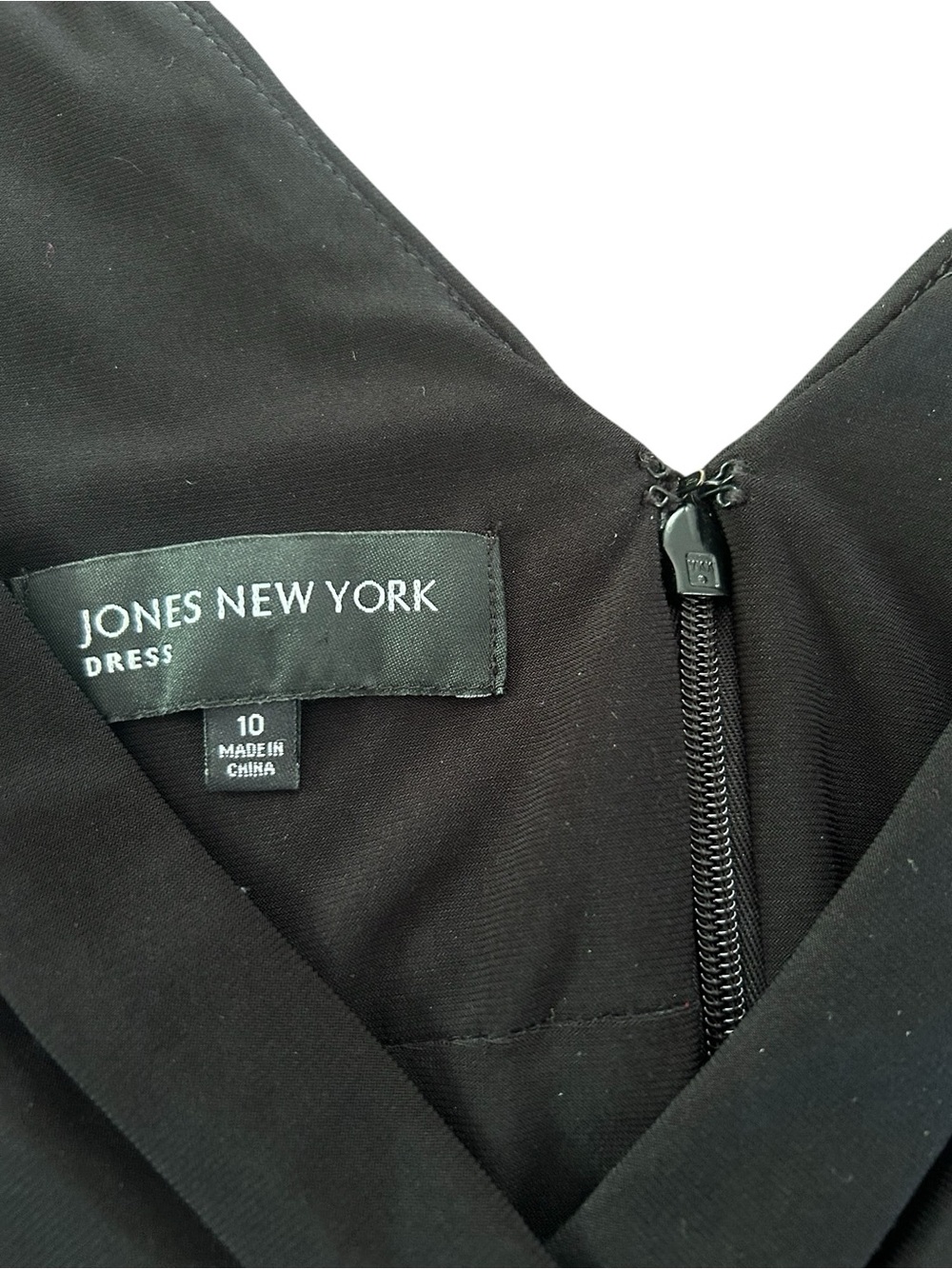 Jones NY Classic V-Neck Black Maxi Wedding Evening Formal Dress Sz 10 EUC - Picture 10 of 14